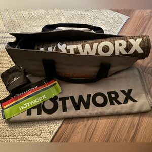 HOTWORX duffle bag, mat, towel and bands. Barely used.